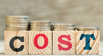 Cost written on wooden blocks