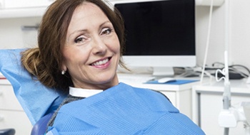 Woman smiling in dental chair