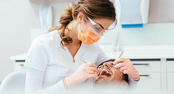 Man receiving dental treatment