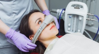 a patient undergoing nitrous oxide sedation in Daytona Beach