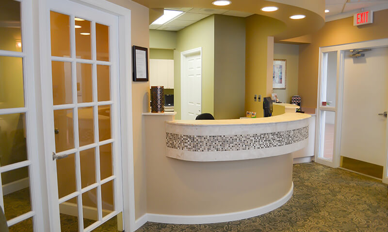 Welcoming reception desk