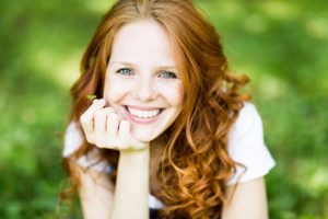 Smiling woman with attractive teeth